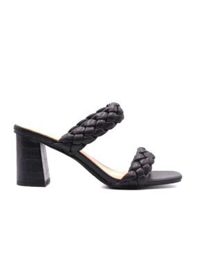 Sincerely Jules Elegant Black Braided Block Heels